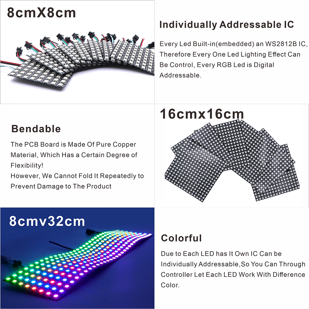 WS2812B SMD5050 RGB Panel LED  – Rgb Led Matrix 8X8 Bewertung und Preis