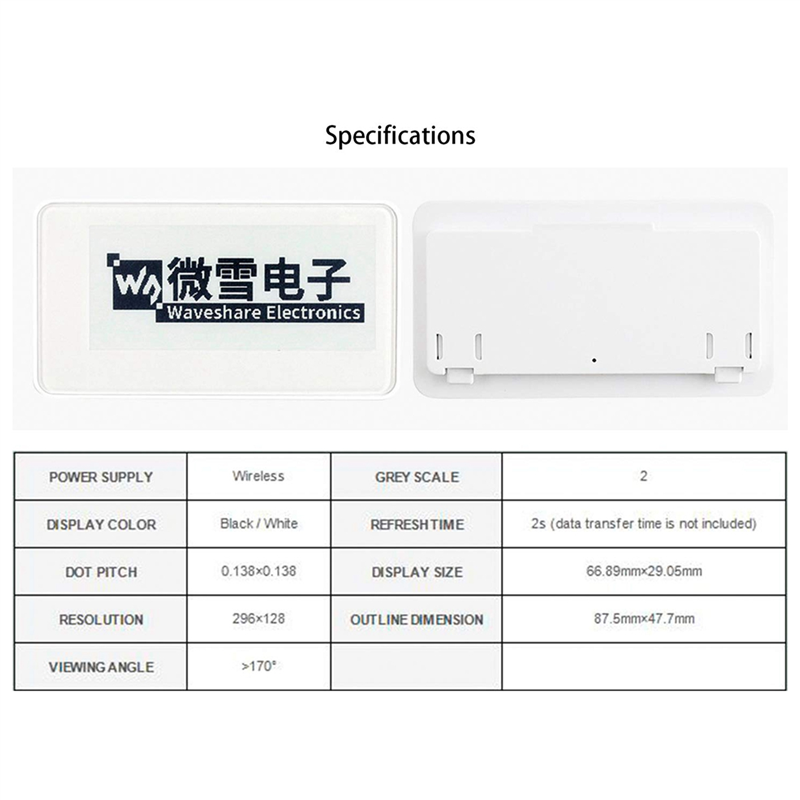 Waveshare 2.9 Inch Wireless NF – Display Epaper 2.9 Bewertung und Preis